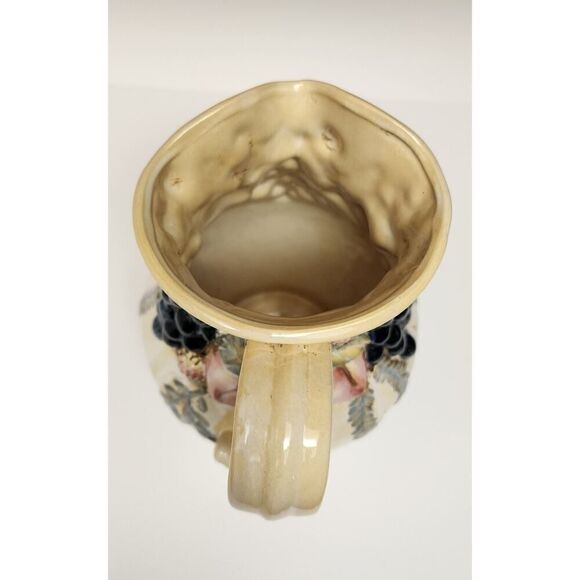 Michelangelo & Raffaello Majolica Vintage 10" Rustic Fruit Pitcher - Picture 7 of 9